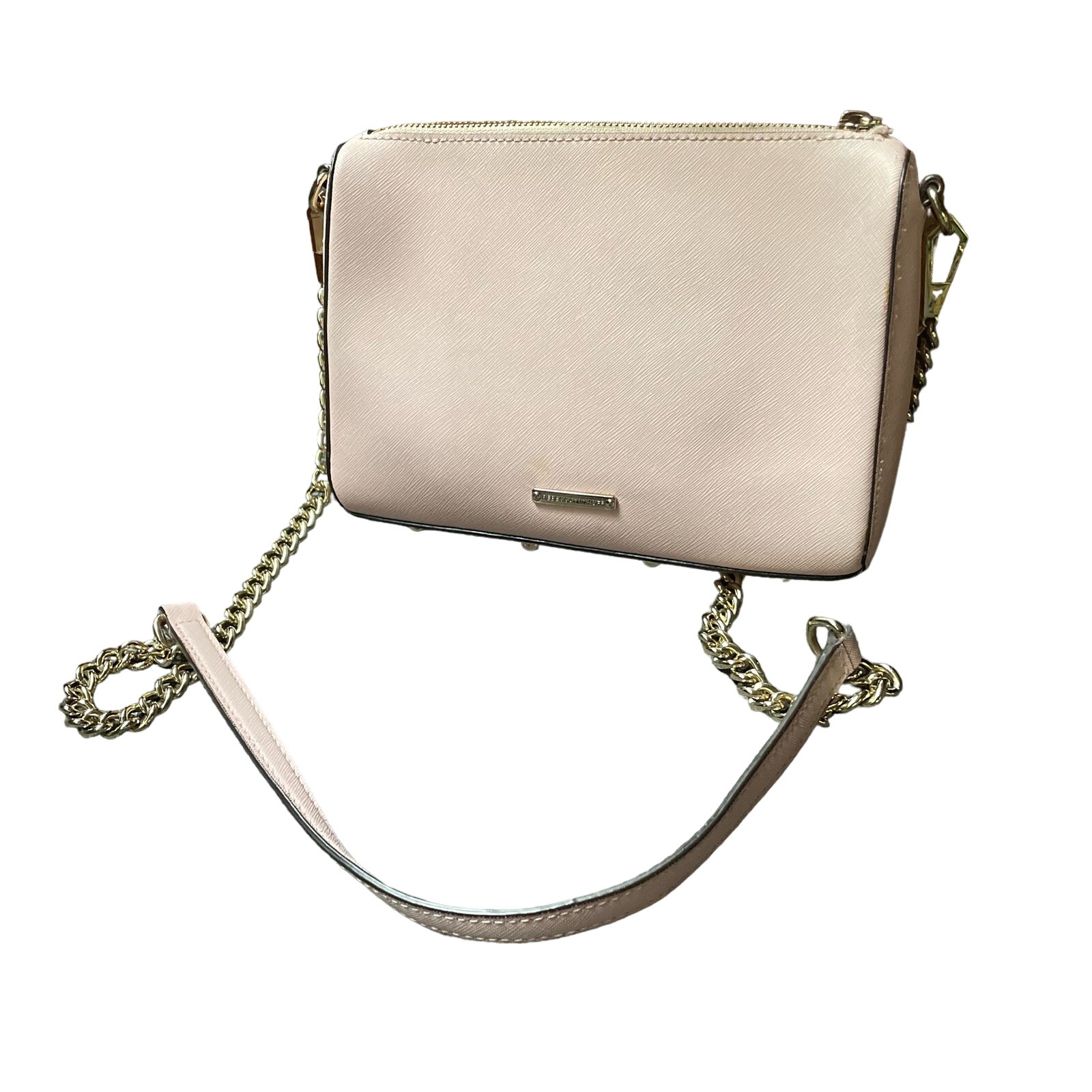 Rebecca Minkoff Avery Saffiano Leather Chain Strap Crossbody Purse Ballet Pink